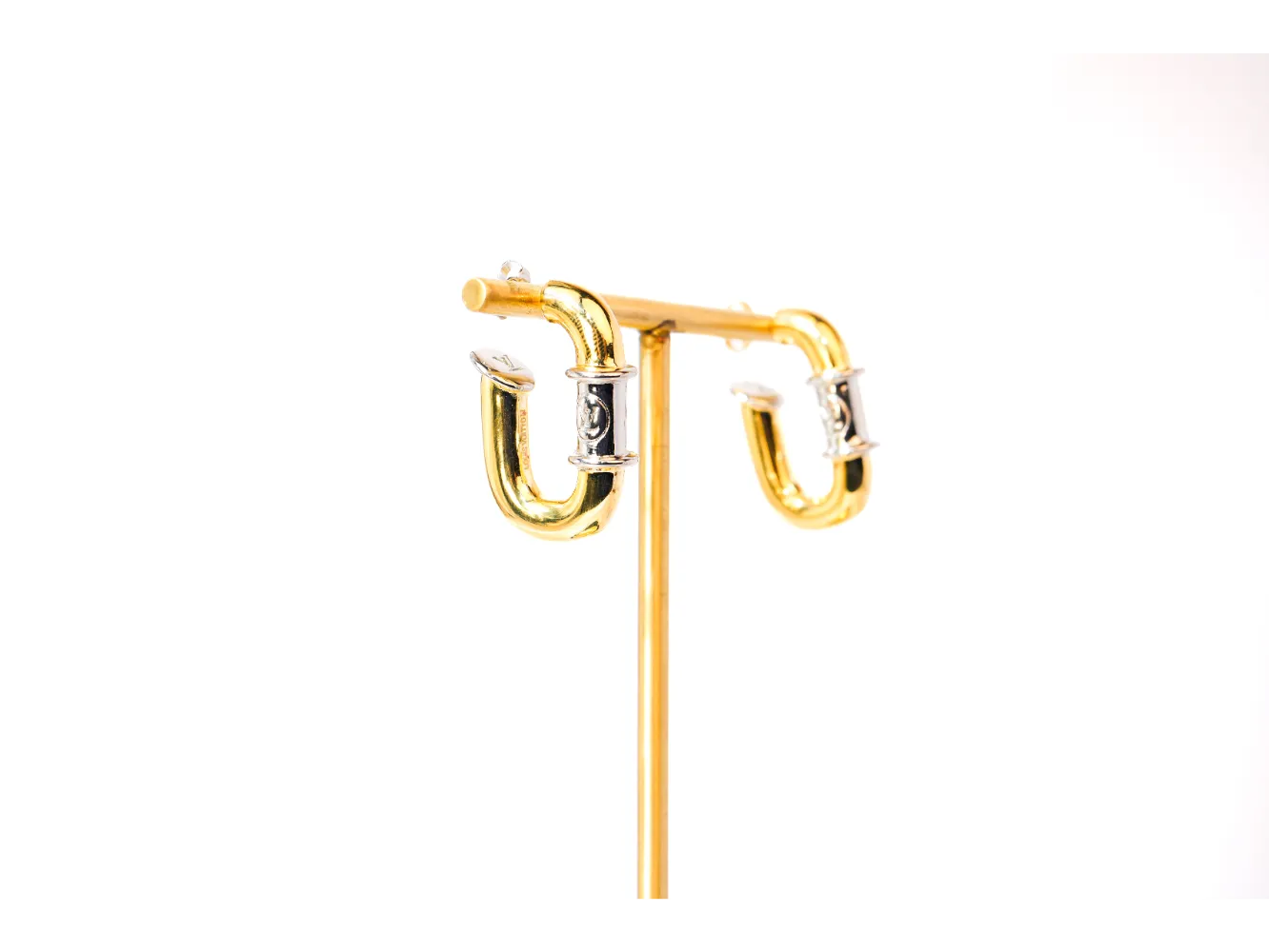 Gold Alphabet VL Hoop Earrings