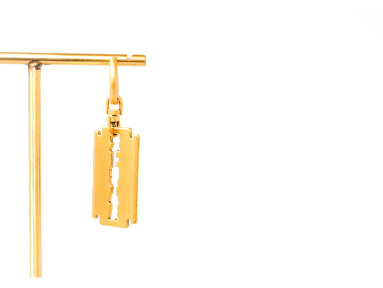 Gold Razor Blade Hoop Earrings
