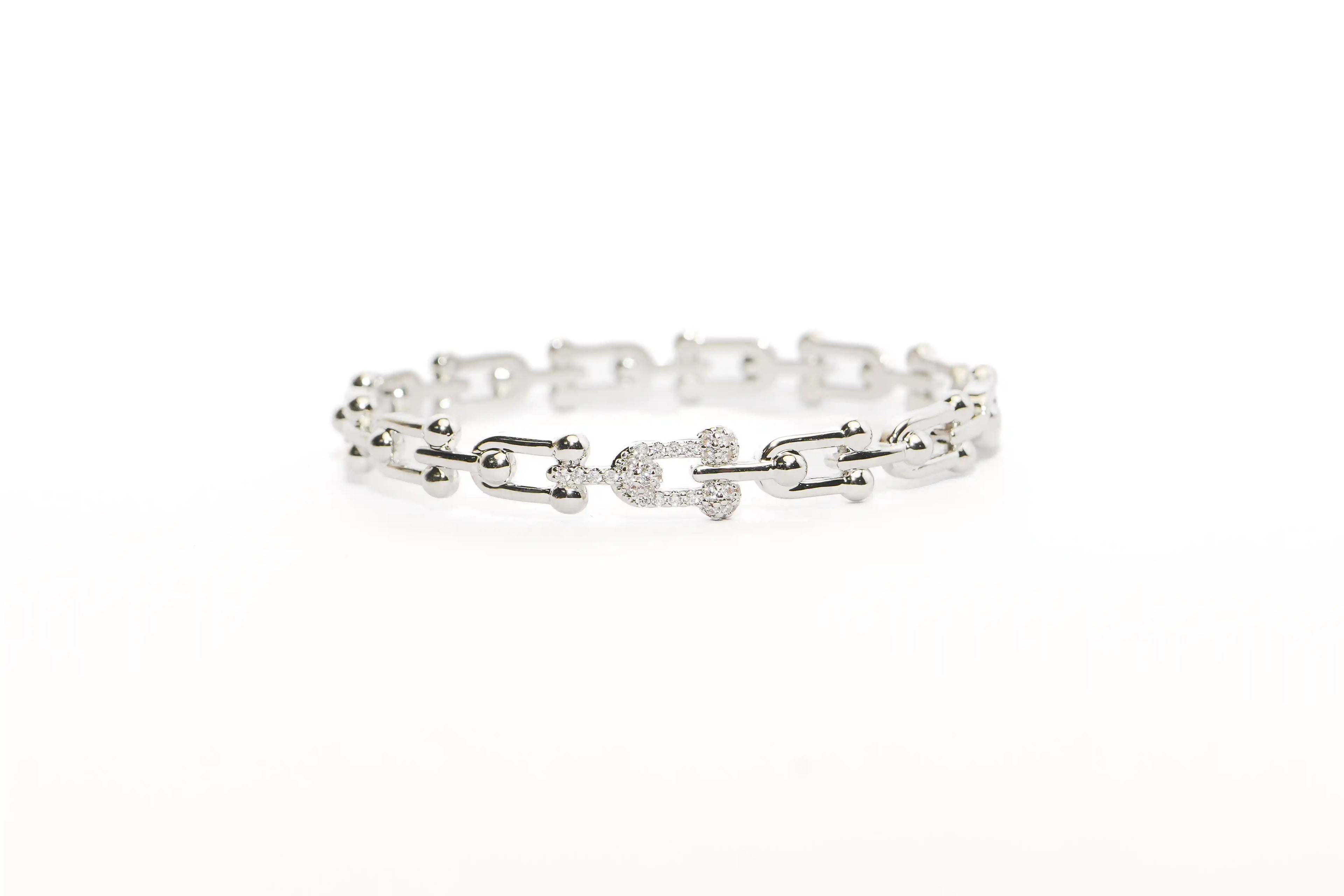 Silver Diamond Link Bracelet