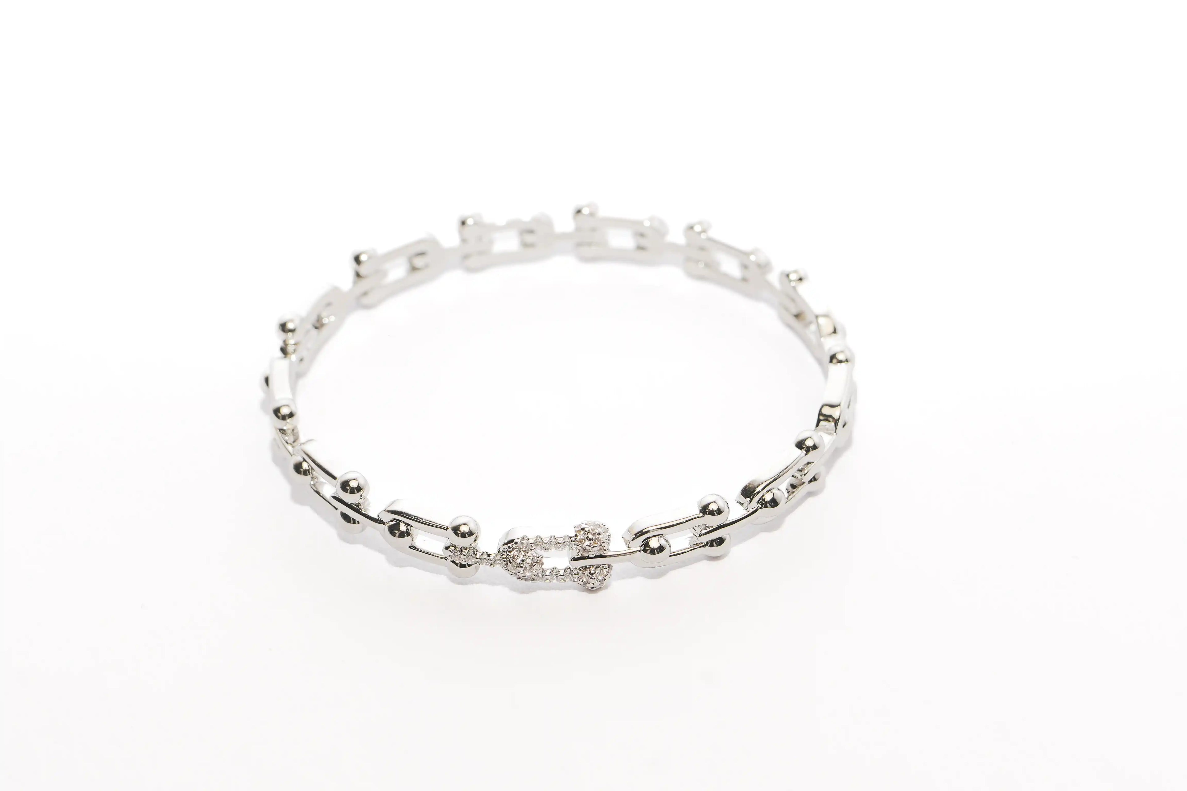 Silver Diamond Link Bracelet
