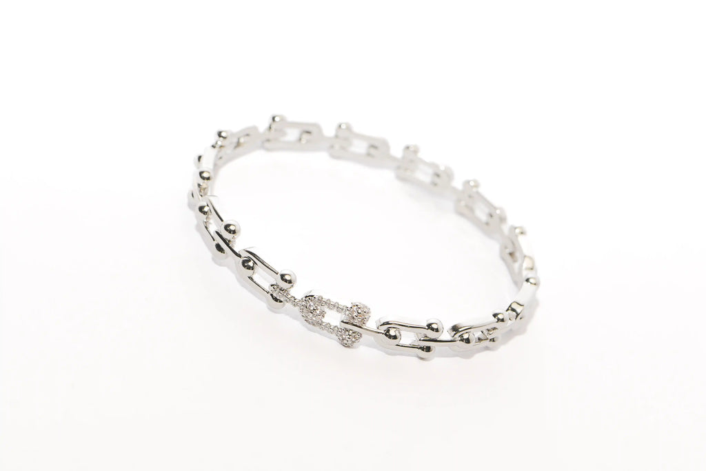 Silver Diamond Link Bracelet