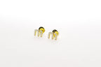 White Alphabet M Stud Earrings