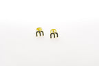 Black Alphabet M Stud Earrings