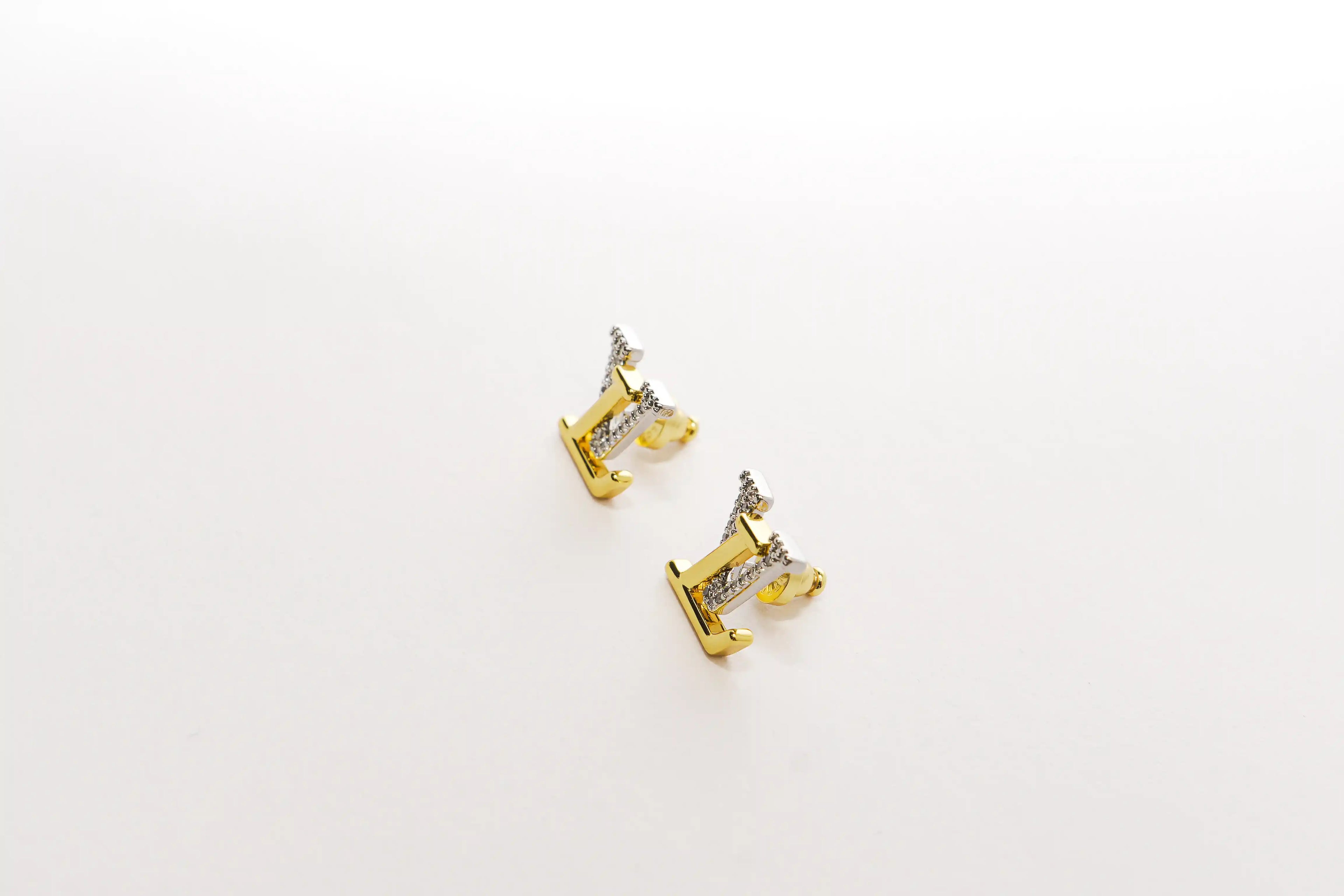 Alphabet LV Crystal Stud Earrings