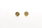 Gold Round Crystal Stud Earrings