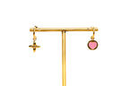 Gold Plated Pink Heart Hoop Earrings
