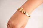 Alphabet C Nail CZ Bracelet in rose gold Plating | Luxury Fashion Jewelry