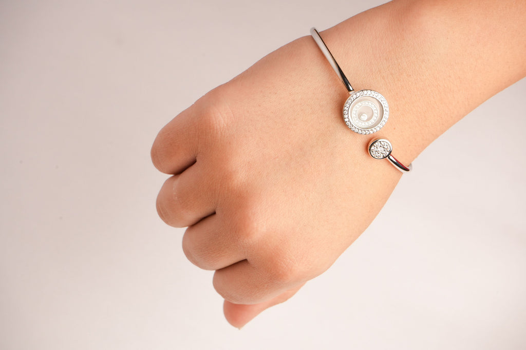 Alphabet CHPRD Platinum Pearl CZ Bracelet | Designer Fashion Bracelet