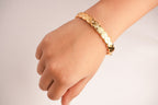 Double C Gold Sleek Bracelet with CZ | Designer Inspired Fashion Bangle
