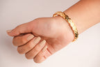 Double C Gold Sleek Bracelet with CZ | Designer Inspired Fashion Bangle