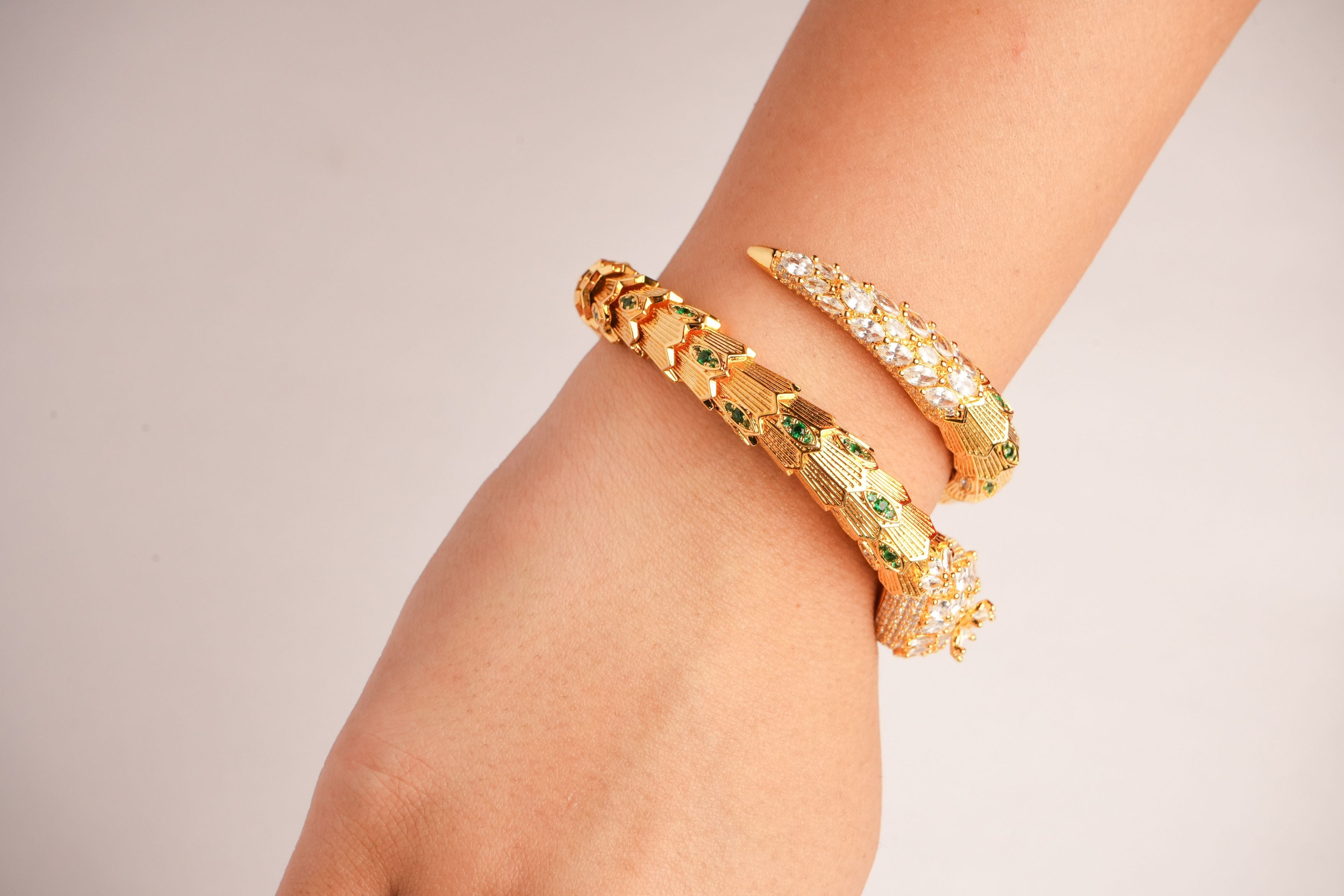 Alphabet BVL Snake Head Bracelet in Gold Plating | Luxury Designer Inspired