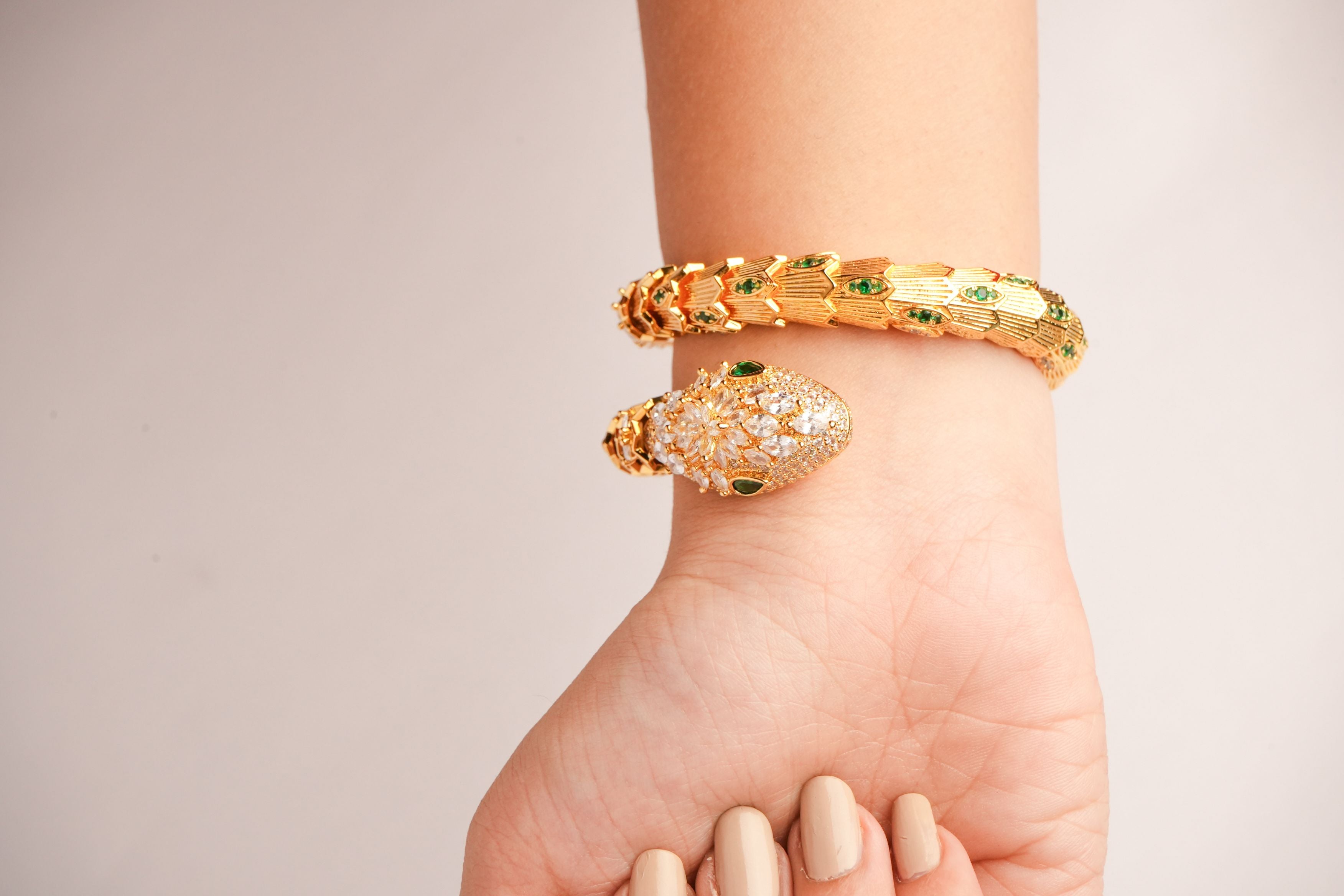 Alphabet BVL Snake Head Bracelet in Gold Plating | Luxury Designer Inspired