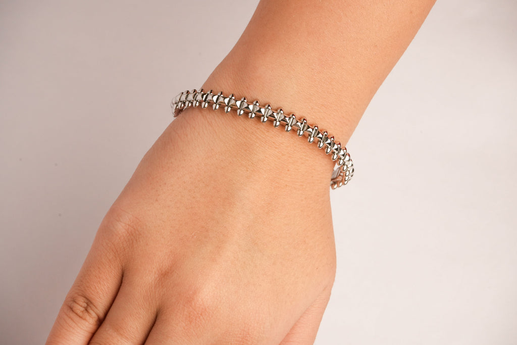 Alphabet C Platinum Plated Bracelet | Elegant Designer Fashion Jewelry