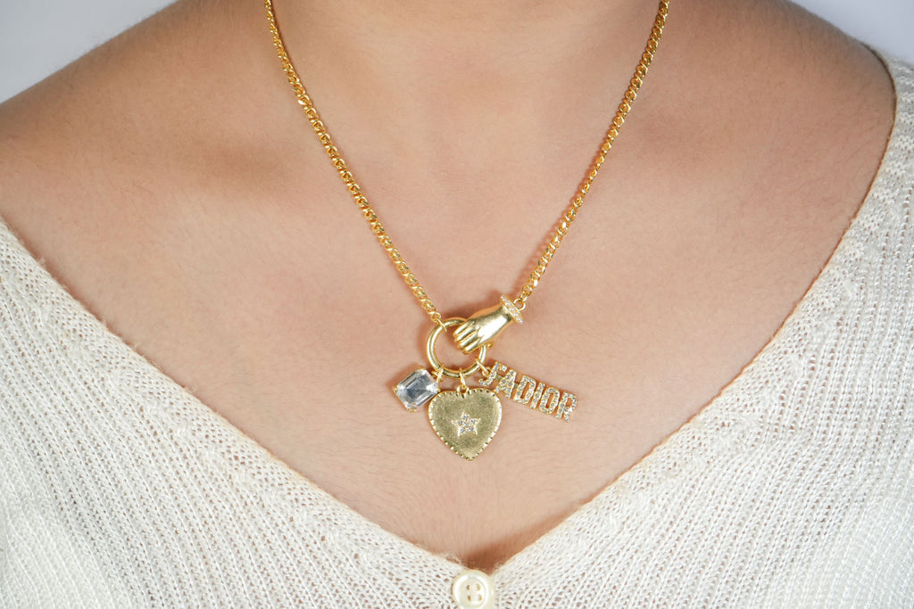 Alphabet D Matt Gold Charms Pendant Chain | Designer Fashion Necklace