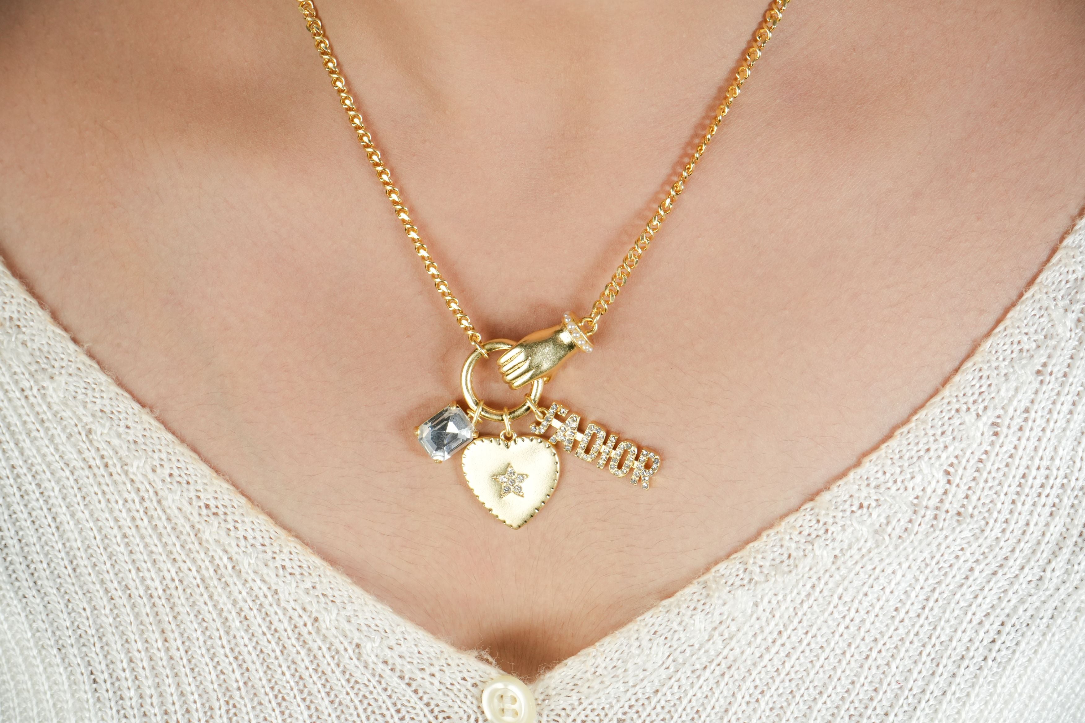 Alphabet D Matt Gold Charms Pendant Chain | Designer Fashion Necklace