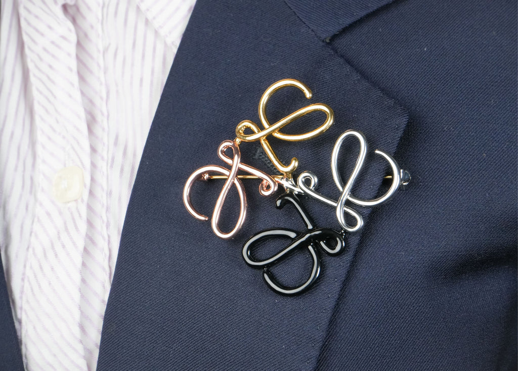 Alphabet LW 4 Tone Plated Brooch | Designer Inspired Fashion Pin