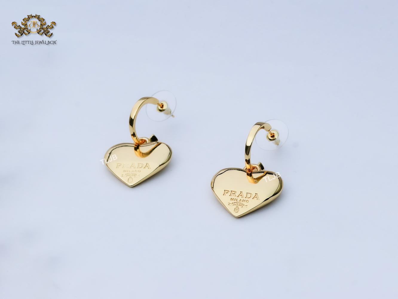 Alphabet P gold heart dangles