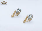 Alphabet V with drop cz studs 30mm