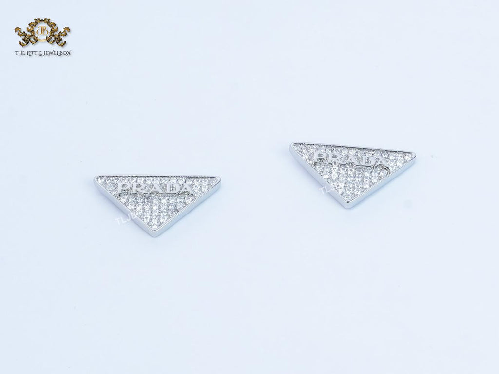 Alphabet P cz triangular studs small