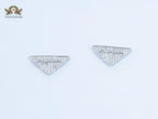 Alphabet P cz triangular studs small