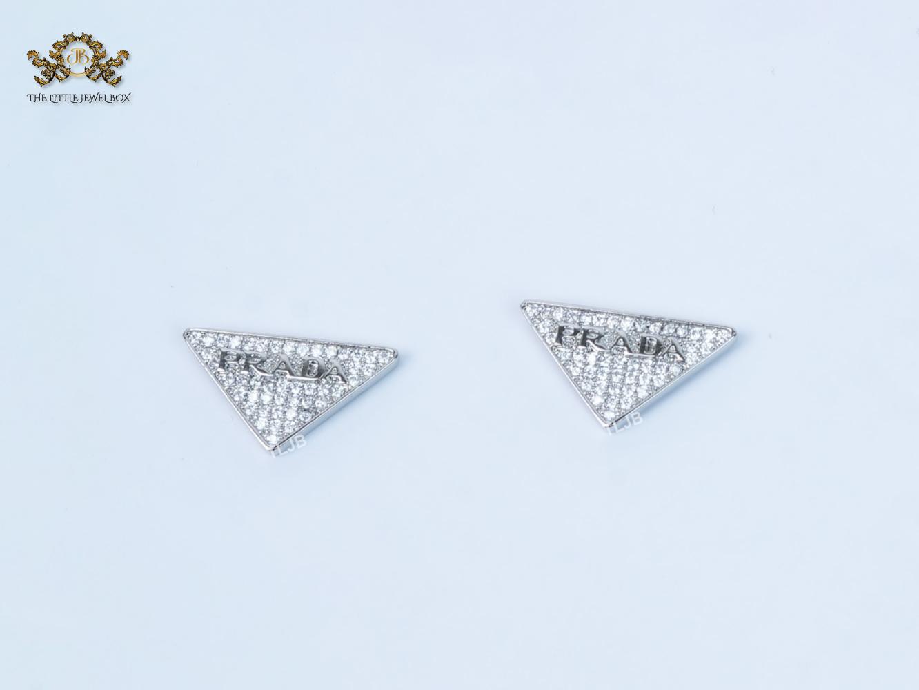 Alphabet P cz triangular studs small