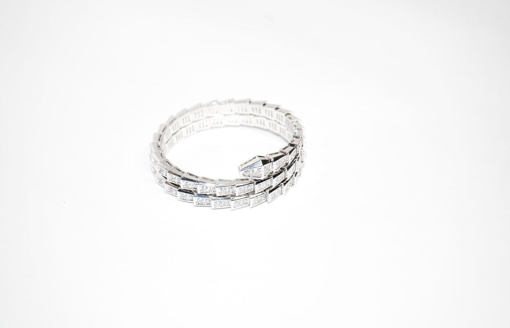 Silver CZ Serpent Tennis Bracelet