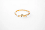 Gold CZ Wrap Bracelet with White Enamel