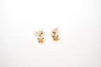 Floral CD rose gold bomber studs