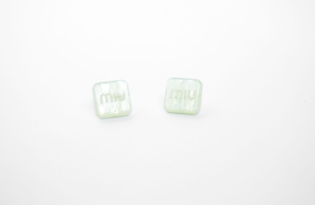 Green enamel and pearl earrings