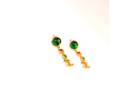 Gold Multicolor Double C Drop Earrings