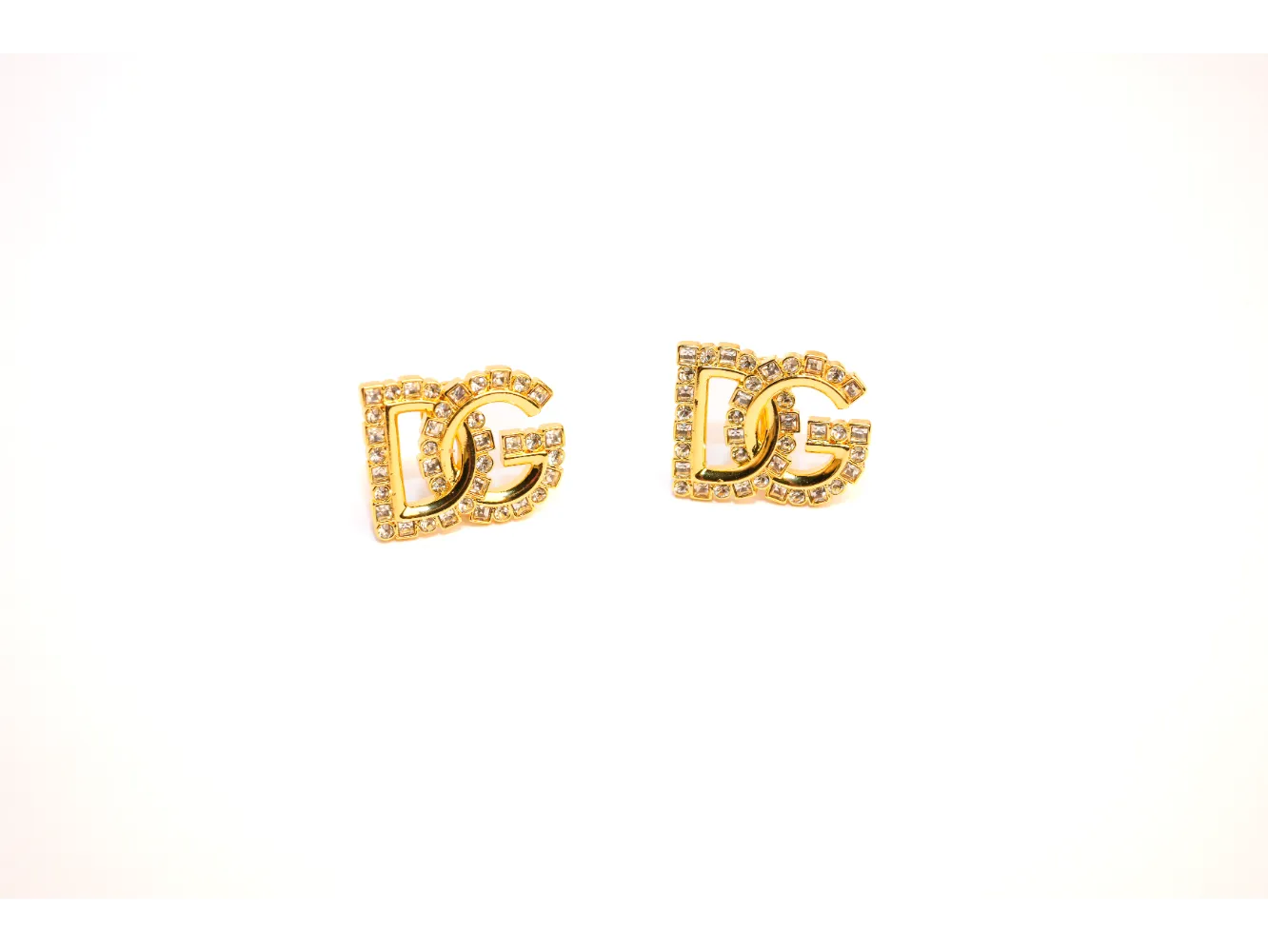 Gold Alphabet DG CZ Stud Earrings
