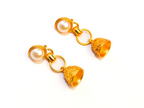 Gold Pearl Dome Jhumka Earrings