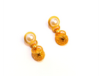 Gold Pearl Dome Jhumka Earrings