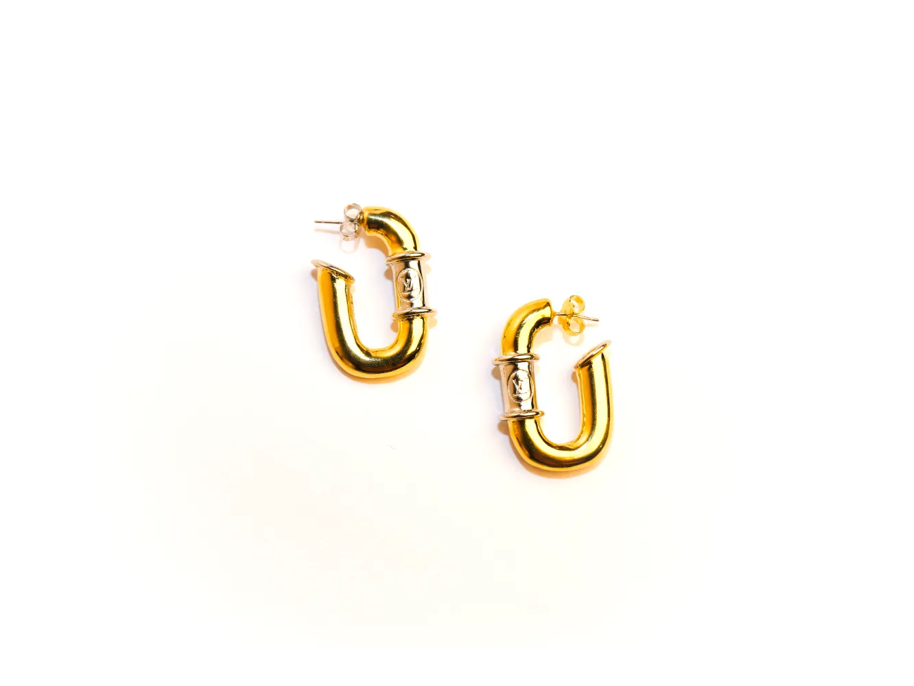 Gold Alphabet VL Hoop Earrings