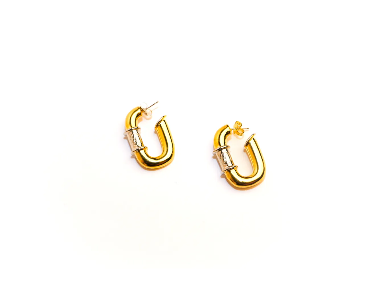 Gold Alphabet VL Hoop Earrings