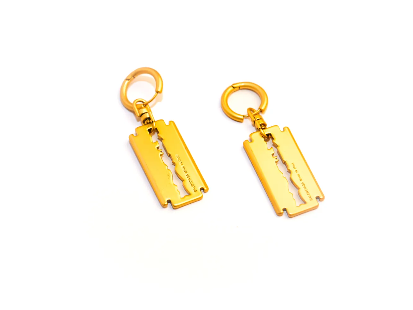 Gold Razor Blade Hoop Earrings