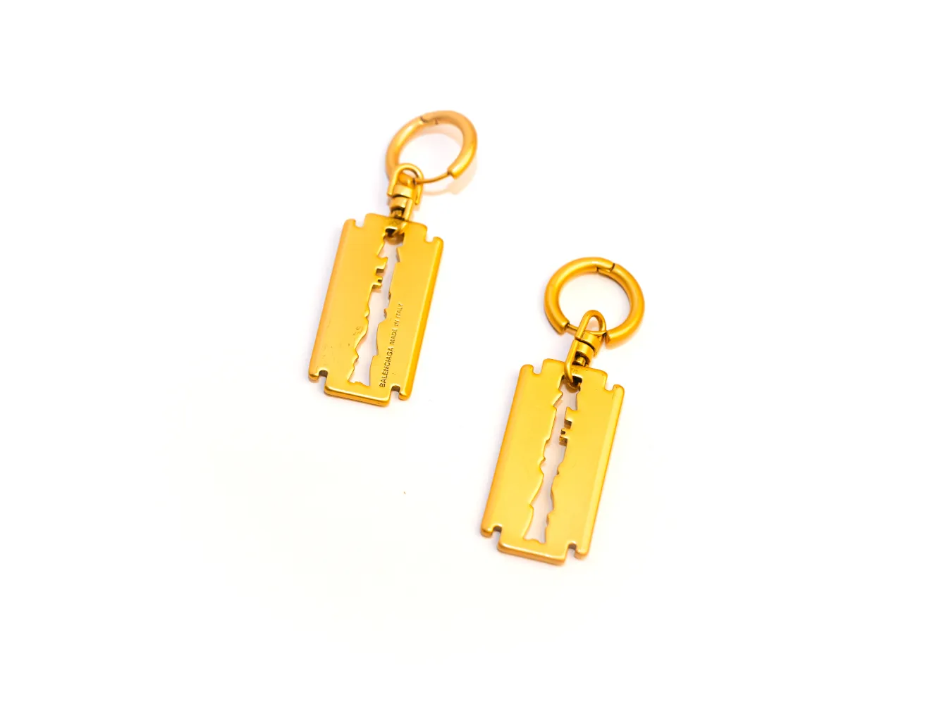 Gold Razor Blade Hoop Earrings