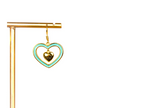 Gold and Turquoise Double Heart Drop Earrings