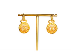Gold Double C Vintage Pearl Medallion Earrings
