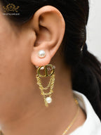 Alphabet CD pearl and round chain bomber