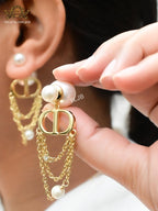 Alphabet CD pearl and round chain bomber