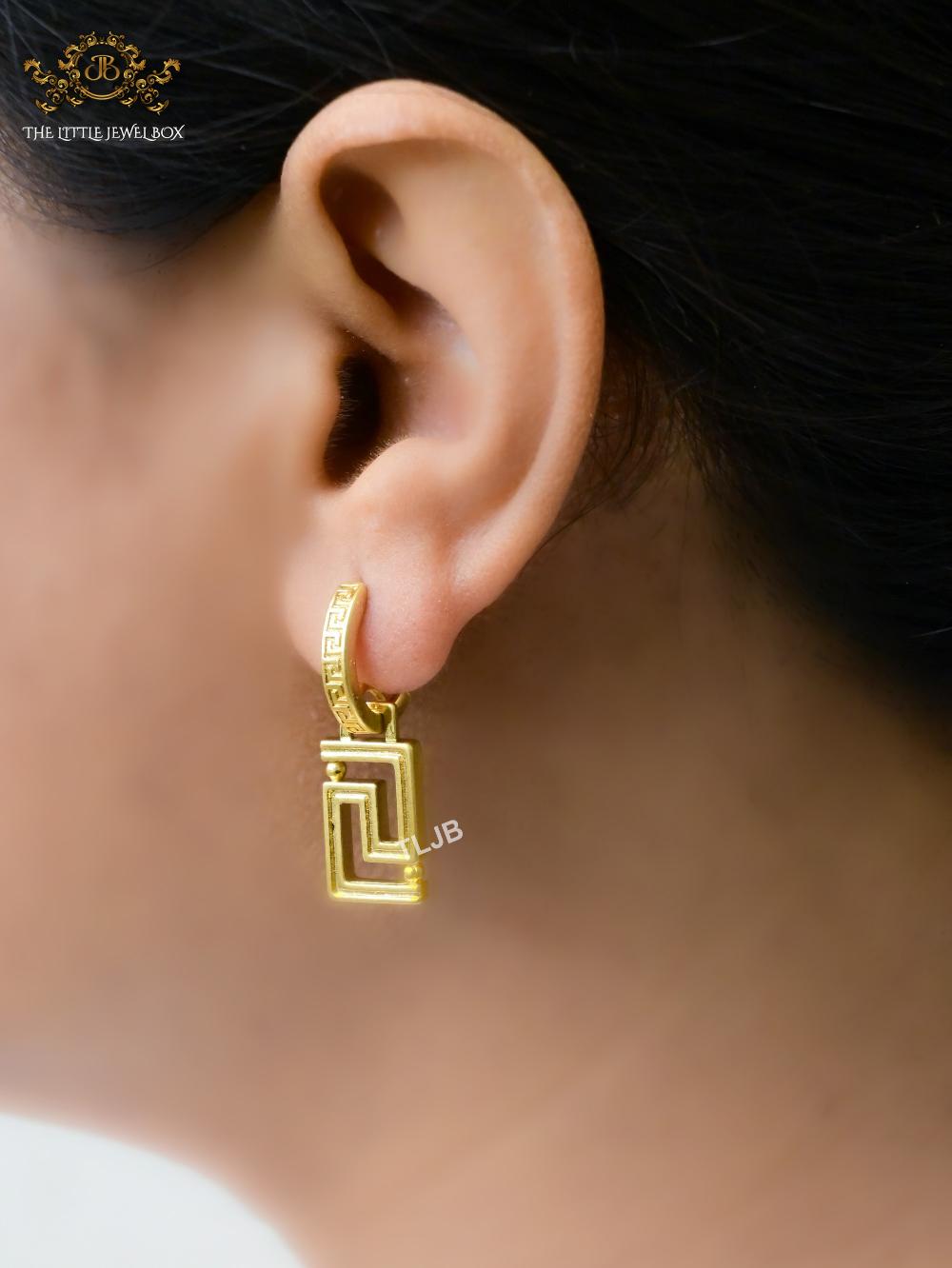 Gold embossed earrings