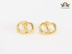Alphabet CD twisted small gold studs