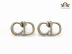 Alphabet CD oxidized gold studs