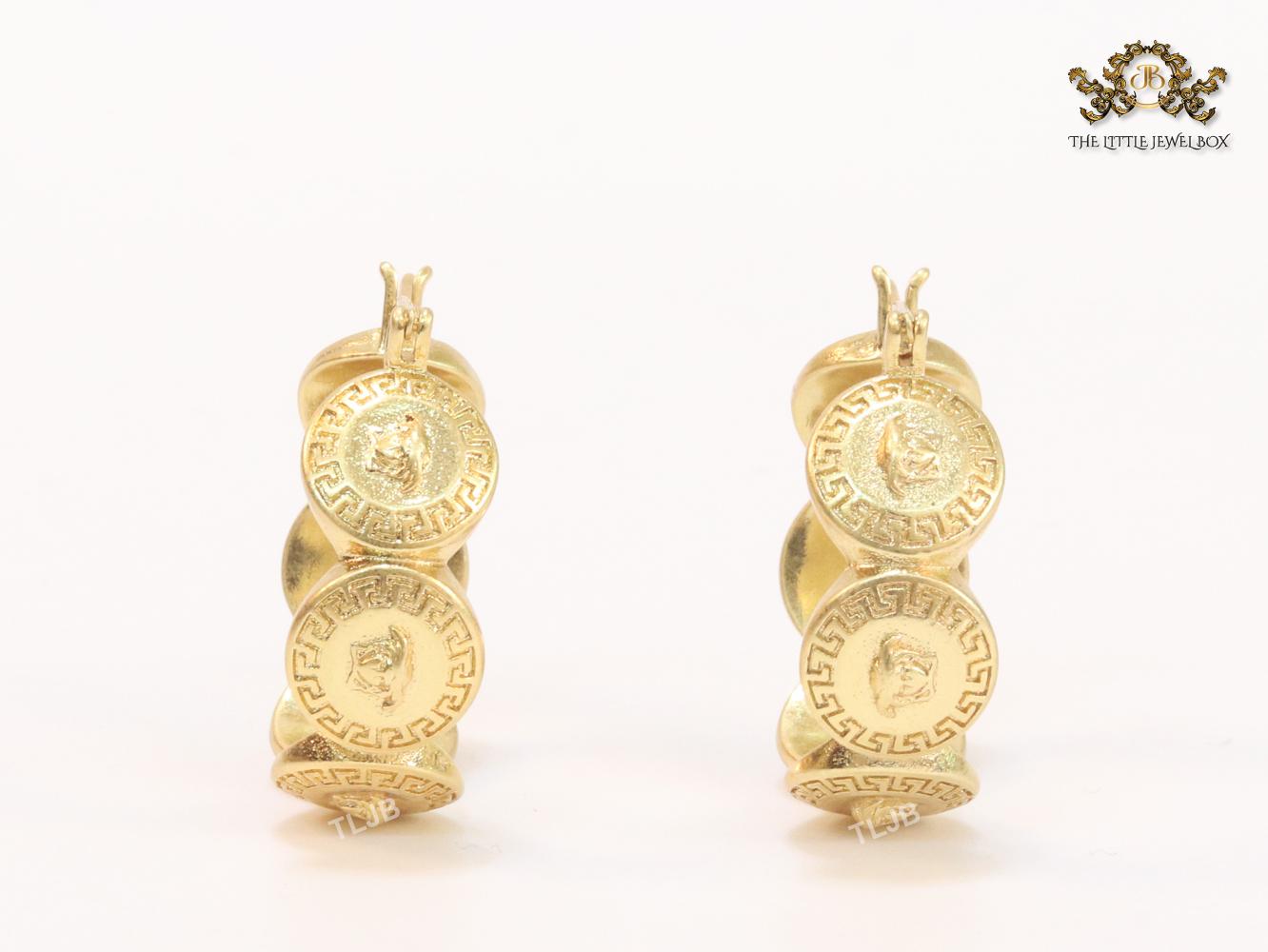 Medusa coined hoops 25 mm