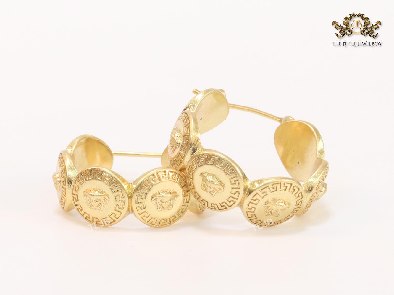 Medusa coined hoops 25 mm