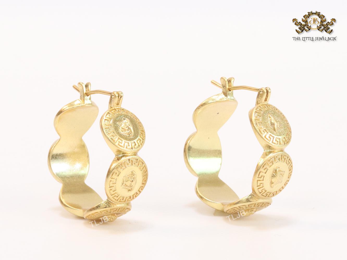Medusa coined hoops 25 mm