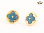 Blue onyx and gold studs