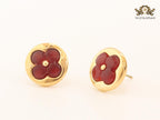 Red onyx and gold studs