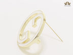 White enamel Double G Brooch